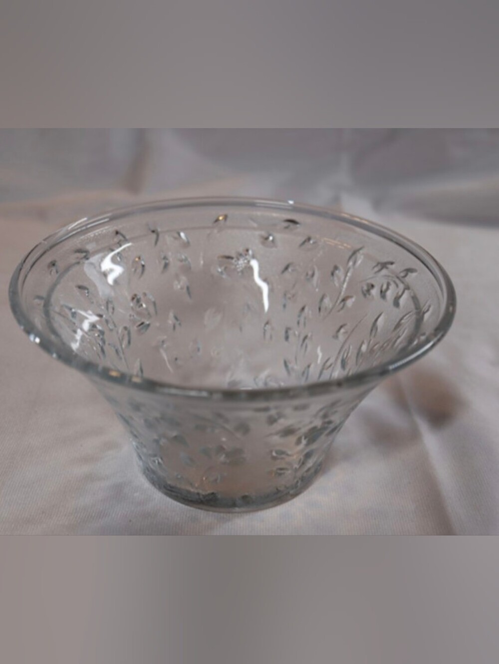 Vintage Floral Cut Crystal Dish/Bowl for Candy or Display 7” Inches Wide